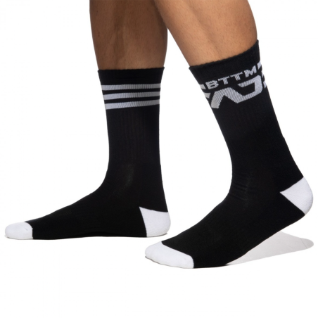 CHAUSSETTES BTTM NOIR ET BLANC ADF147 - ADDICTED FETISH