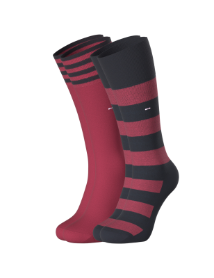 PACK DE 2 PAIRES DE CHAUSSETTES A RAYURES BORDEAUX  EP1733A08P2 - EDEN PARK