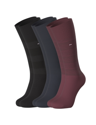 PACK DE 3 PAIRES DE CHAUSSETTES BLEU MARINE/BORDEAUX/NOIR EP1733A04P3 - EDEN PARK