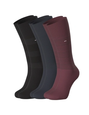 PACK DE 3 PAIRES DE CHAUSSETTES BLEU MARINE/BORDEAUX/NOIR EP1733A04P3 - EDEN PARK