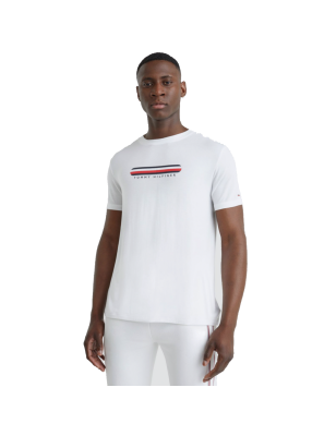 TEE SHIRT MANCHES COURTES COL ROND AVEC LOGO BLANC UM0UM02348 - TOMMY HILFIGER