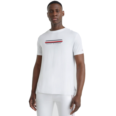 TEE SHIRT MANCHES COURTES COL ROND AVEC LOGO BLANC UM0UM02348 - TOMMY HILFIGER