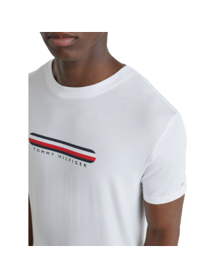 TEE SHIRT MANCHES COURTES COL ROND AVEC LOGO BLANC UM0UM02348 - TOMMY HILFIGER