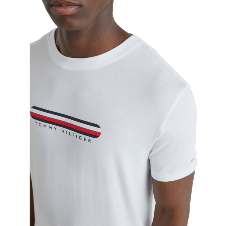 TEE SHIRT MANCHES COURTES COL ROND AVEC LOGO BLANC UM0UM02348 - TOMMY HILFIGER