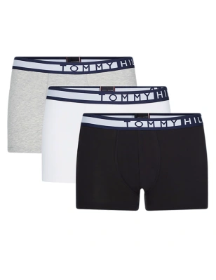 PACK DE 3 BOXERS EN COTON COURTS BLANC/NOIR/GRIS UM0UM01234 - TOMMY HILFIGER