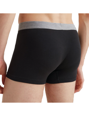 BOXER TRUNK NOIR EN COTON A LOGO UM0UM02178  - TOMMY JEANS