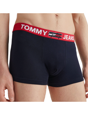 BOXER TRUNK BLEU MARINE EN COTON A LOGO  UM0UM02178  - TOMMYJEANS