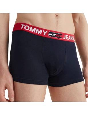 BOXER TRUNK BLEU MARINE EN COTON A LOGO  UM0UM02178  - TOMMYJEANS