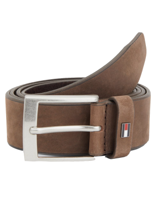 CEINTURE ADAN EN CUIR NUBUCK MARRON AM0AM10320 TOMMY HILFIGER