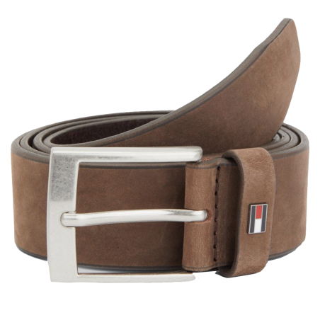 CEINTURE ADAN EN CUIR NUBUCK MARRON AM0AM10320 - TOMMY HILFIGER