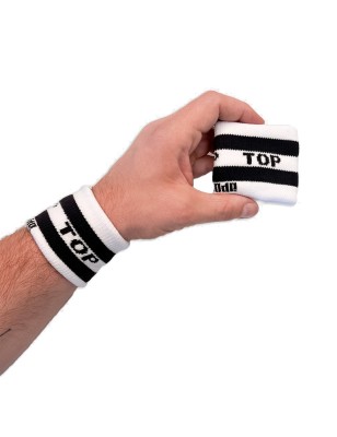 LOT DE 2 BANDEAUX/BRACELETS IDENTITY TOP EN COTON BLANC ET NOIR 92065 - BARCODE