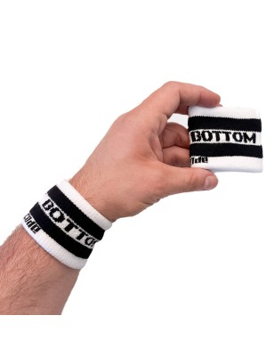 LOT DE 2 BANDEAUX/BRACELETS IDENTITY BOTTOM EN COTON BLANC ET NOIR 92064 - BARCODE