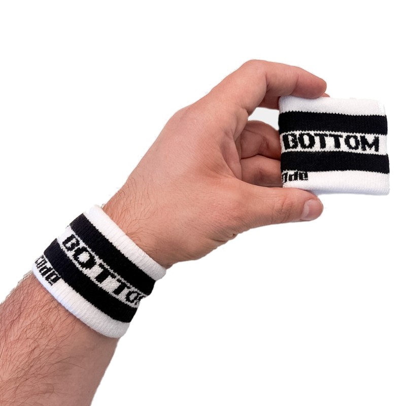 LOT DE 2 BANDEAUX/BRACELETS IDENTITY BOTTOM EN COTON BLANC ET NOIR 92064 - BARCODE