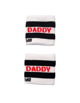 LOT DE 2 BANDEAUX/BRACELETS IDENTITY DADDY EN COTON BLANC 92069 - BARCODE