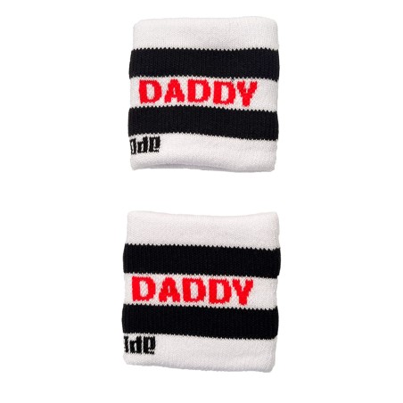 LOT DE 2 BANDEAUX/BRACELETS IDENTITY DADDY EN COTON BLANC 92069 - BARCODE