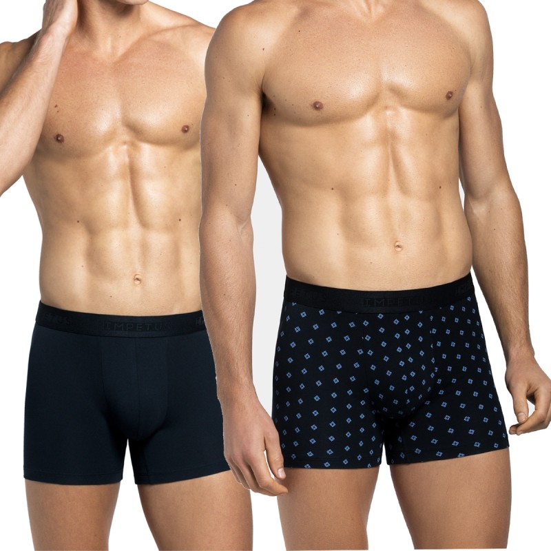 PACK DE DEUX BOXERS BELMOND BLEU MARINE IM1222L09P2 - IMPETUS