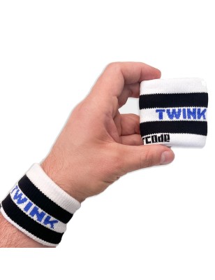 LOT DE 2 BANDEAUX/BRACELETS IDENTITY TWINK EN COTON BLANC 92068 - BARCODE