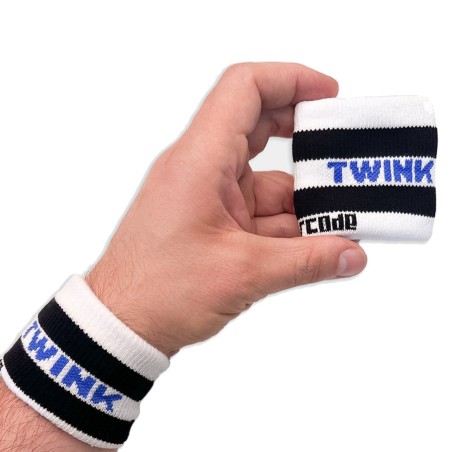 LOT DE 2 BANDEAUX/BRACELETS IDENTITY TWINK EN COTON BLANC 92068 - BARCODE