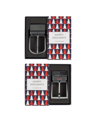 COFFRET CADEAU CEINTURE AJUSTABLE ET REVERSIBLE DOUBLE BUCKLE AM0AM1056  - TOMMY HILFIGER