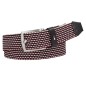 CEINTURE DENTON ELASTIC BELT BOUCLE ARDILLON ASPECT TRÉSSÉ BORDEAUX/BLEU MARINE/BLANC AM0AM10313 - TOMMY HILFIGER CEINTURE DENTON ELASTIC BELT BOUCLE ARDILLON ASPECT TRÉSSÉ BORDEAUX/BLEU MARINE/BLANC AM0AM10313 - TOMMY HILFIGER