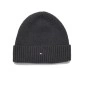 BONNET COTELE ESSENTIAL FLAG BEANNIE GRIS CHARBON AM0AM10337 - TOMMY HILFIGER