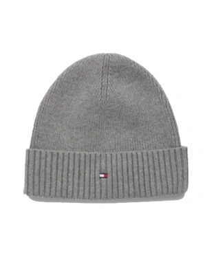 BONNET COTELE ESSENTIAL FLAG BEANNIE GRIS AM0AM10337 - TOMMY HILFIGER