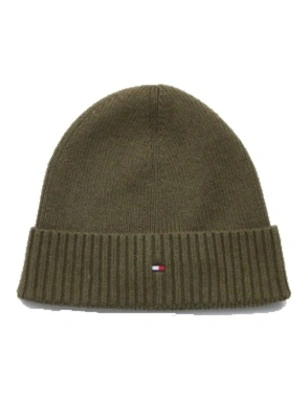 BONNET COTELE ESSENTIAL FLAG BEANNIE KAKI AM0AM10337 - TOMMY HILFIGER