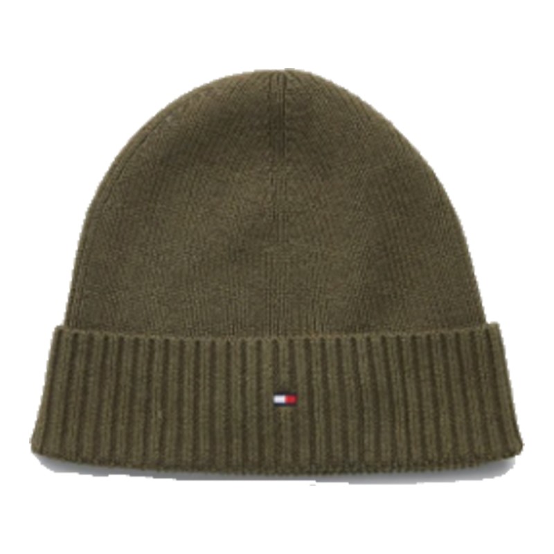 BONNET COTELE ESSENTIAL FLAG BEANNIE KAKI AM0AM10337 - TOMMY HILFIGER BONNET COTELE ESSENTIAL FLAG BEANNIE KAKI AM0AM10337 - TOMMY HILFIGER