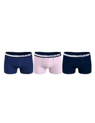 PACK DE 3 BOXERS TRUNK  ROSE/BLEU/BLEU MARIINE UM0UM02202 - TOMMY HILFIGER