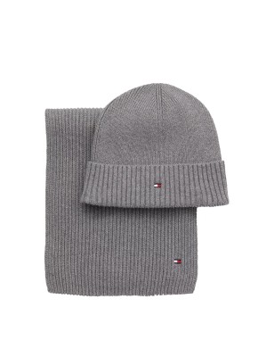 COFFRET D'HIVER ECHARPE ET BONNET GRIS AM0AM10356 - TOMMY HILFIGER