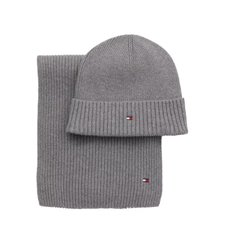 COFFRET D'HIVER ECHARPE ET BONNET GRIS AM0AM10356 - TOMMY HILFIGER