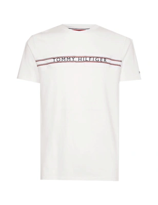T-SHIRT BLANC A LOGO MANCHES COURTES UM0UM02422 - TOMMY HILFIGER