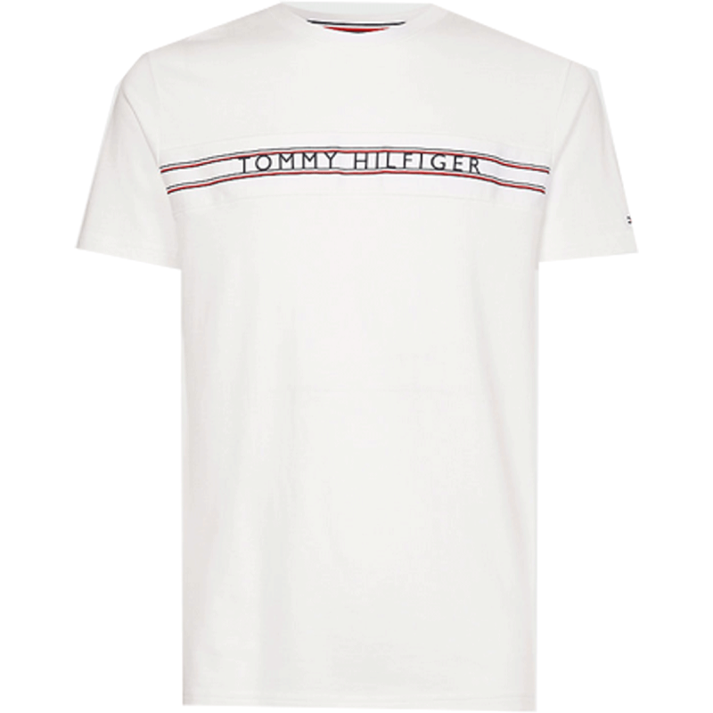 T-SHIRT BLANC A LOGO MANCHES COURTES UM0UM02422 - TOMMY HILFIGER