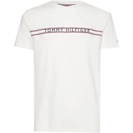 T-SHIRT BLANC A LOGO MANCHES COURTES UM0UM02422 - TOMMY HILFIGER