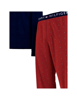 ENSEMBLE PYJAMA JERSEY BLEU MARINE/ ROUGE UM0UM01961 - TOMMY HILFIGER