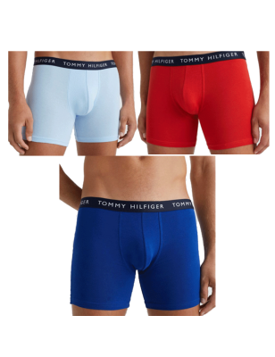 PACK 3 BOXERS BRIEF ROUGE/BLEU CLAIR/BLEU FONCE UM0UM02204- TOMMY HILFIGER