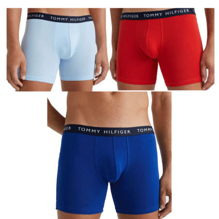 PACK 3 BOXERS BRIEF ROUGE/BLEU CLAIR/BLEU FONCE UM0UM02204- TOMMY HILFIGER