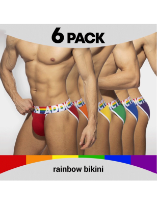 PACK DE 6 BIKINIS COULEURS ARC EN CIEL AD1146P - ADDICTED