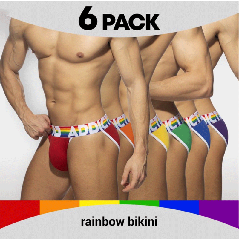 PACK DE 6 BIKINIS COULEURS ARC EN CIEL AD1146P - ADDICTED