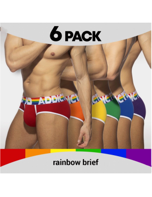 PACK DE 6 SLIPS COULEURS ARC EN CIEL AD1142P - ADDICTED