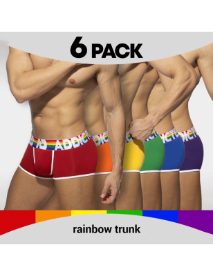 PACK DE 6 BOXERS COULEURS ARC EN CIEL AD1143P - ADDICTED