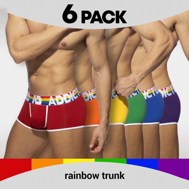 PACK DE 6 BOXERS COULEURS ARC EN CIEL AD1143P - ADDICTED