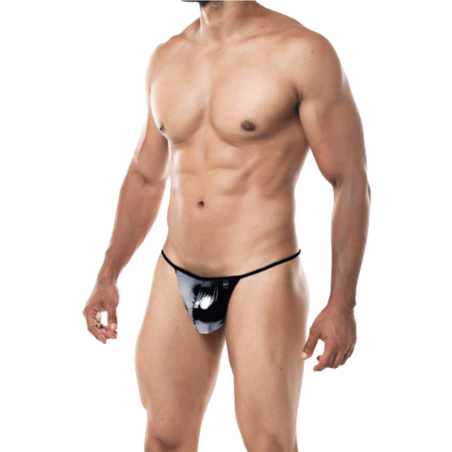 STRING FICELLE NOIR BRILLANT PROVOCATIVE C4M02- CUT4MEN