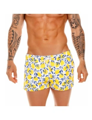 MINI SHORT DE BAIN LEMONS BLANC/JAUNE 1684 - JOR