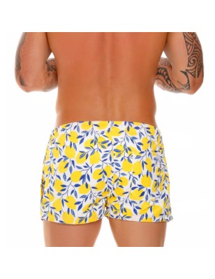 MINI SHORT DE BAIN LEMONS BLANC/JAUNE 1684 - JOR