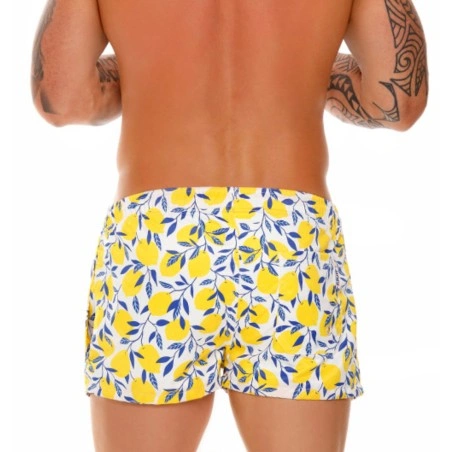 MINI SHORT DE BAIN LEMONS BLANC/JAUNE 1684 - JOR