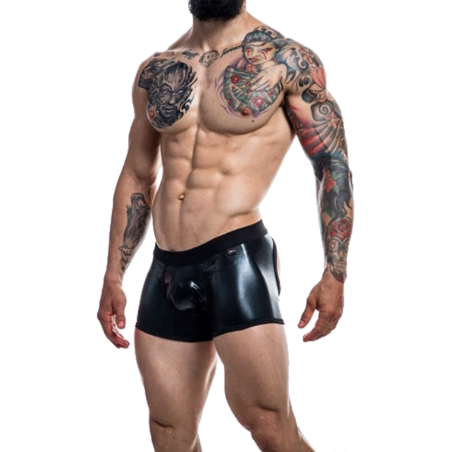 BOXER BOTTOMLESS NOIR BRILLANT PROVOCATIVE  C4M08- CUT4MEN