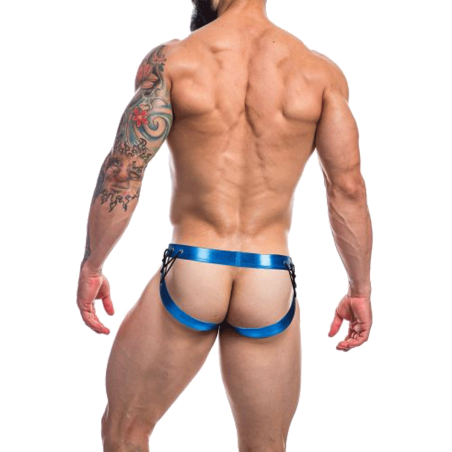 JOCKSTRAP DESIR BLEU LEATHERETTE RENAISSANCE  C4M14- CUT4MEN