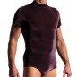 BODY MANCHES COURTES VIOLET VELOURS PULLOVER M2234 - MANSTORE