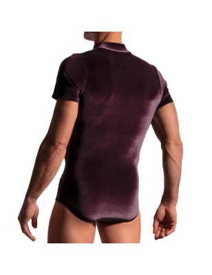 BODY MANCHES COURTES VIOLET VELOURS PULLOVER M2234 - MANSTORE